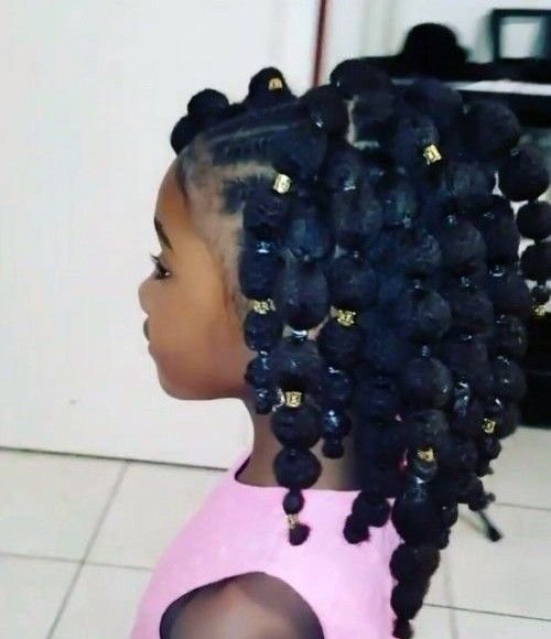 Puffy Braids with Beads