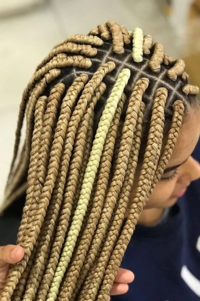 Jumbo Braids with Gold Thread