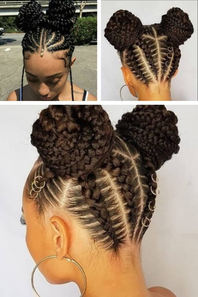 Space Buns with Braided Base