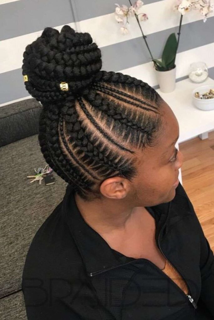 Box Braids into Puff