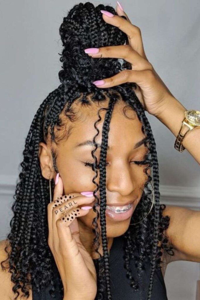 Braided Bangs with Puff