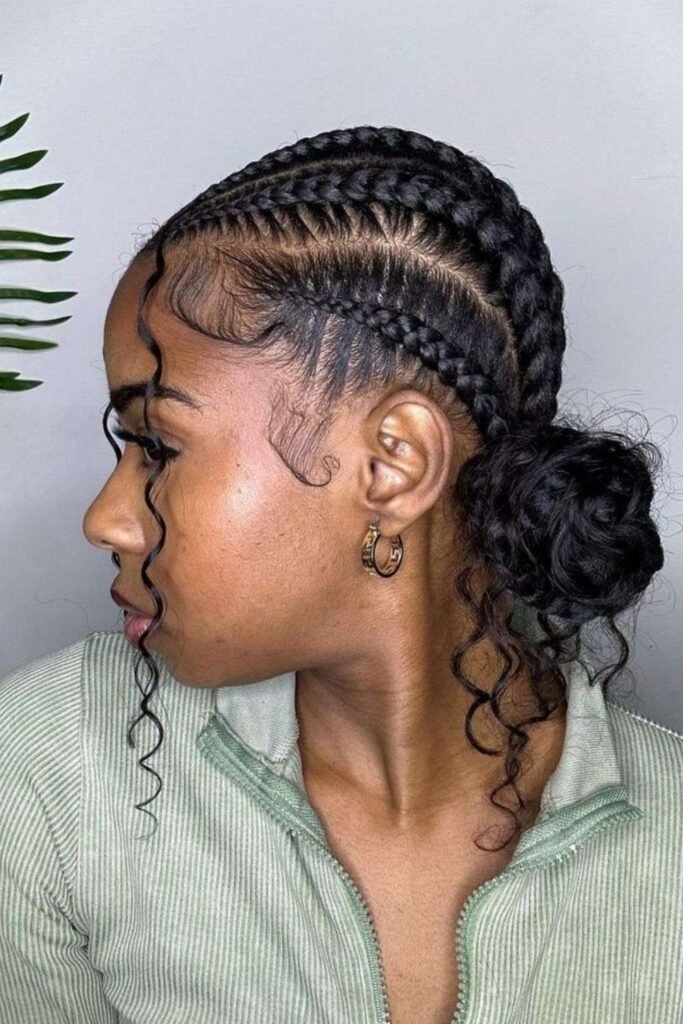 Cornrows into a Bun