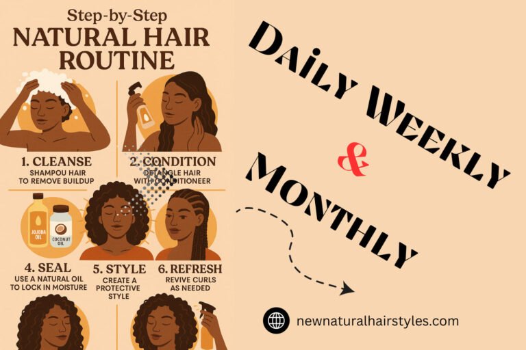 Daily Weekly & Monthly Natural Hair Care Routine for Black Women - New ...