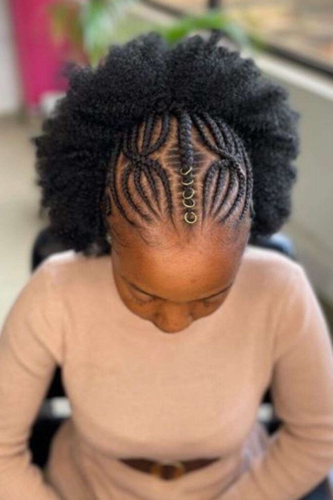 Fulani Braids with Puff