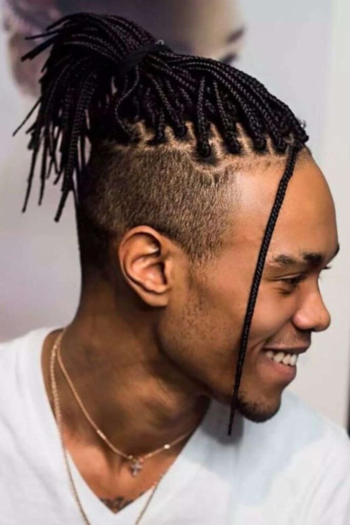 Half-Up Triangle Braids for men