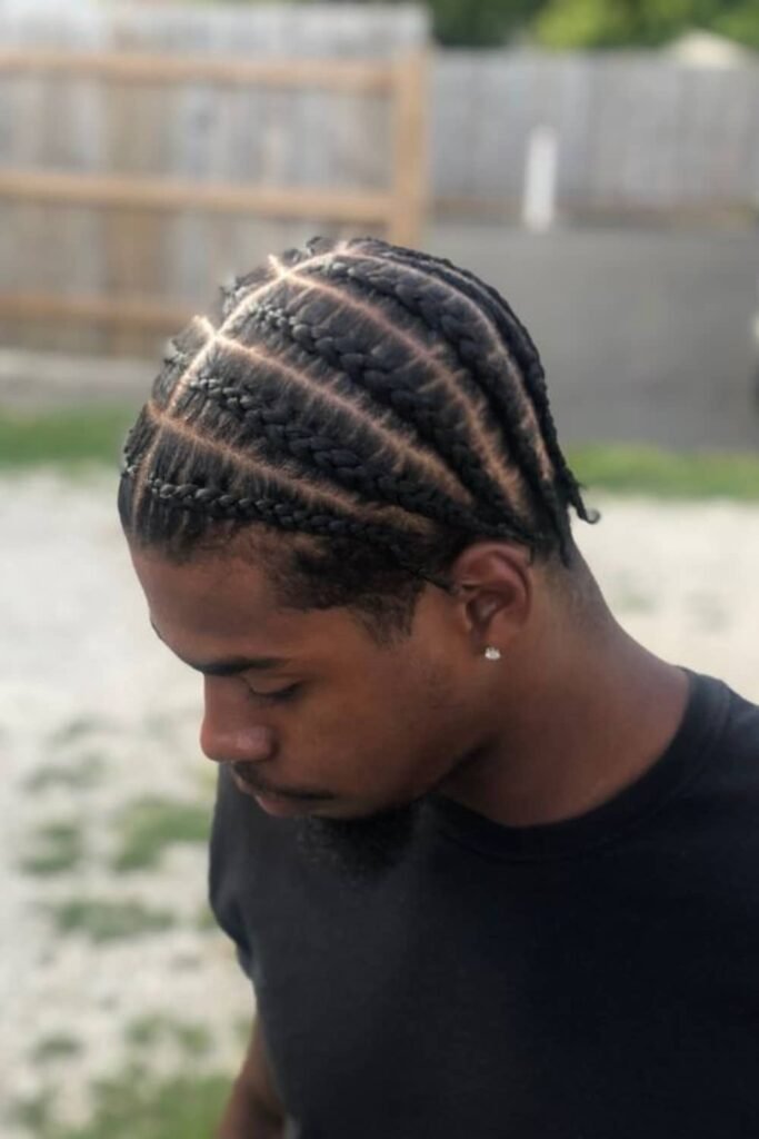 Half Cornrows Half Box Braids