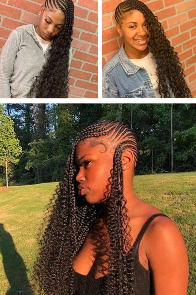 Goddess Braids with Curls