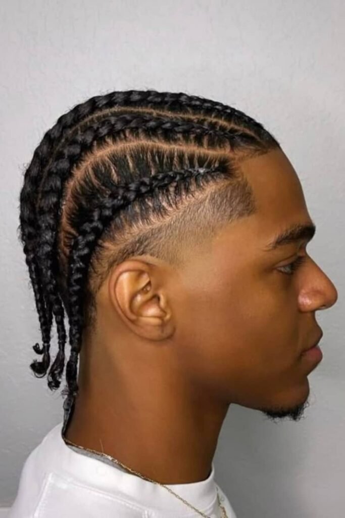 Half Cornrows Half Box Braids