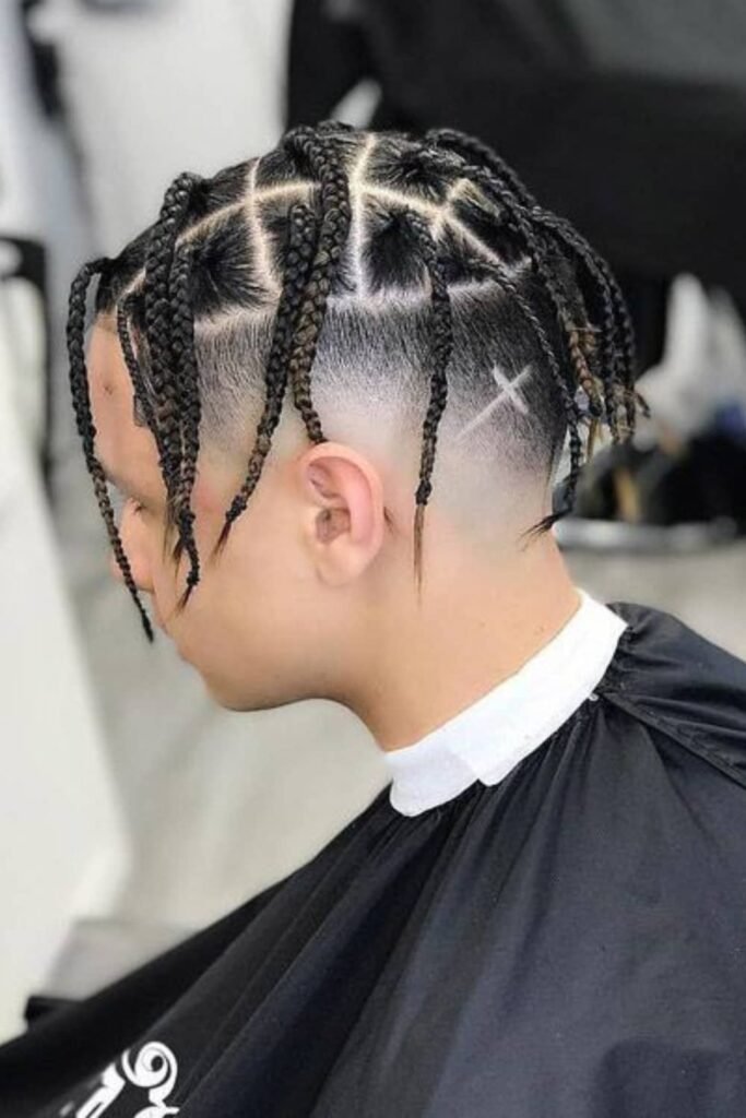Short Box Braids for Men