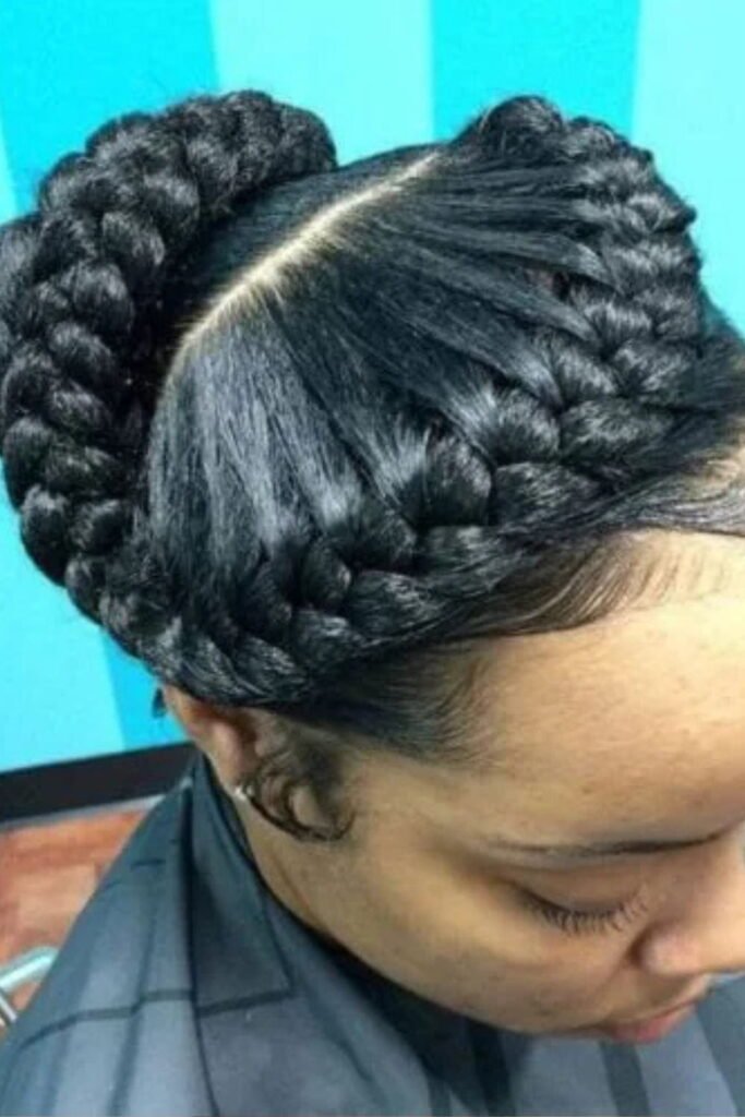 Braided Bun with Side Swirl