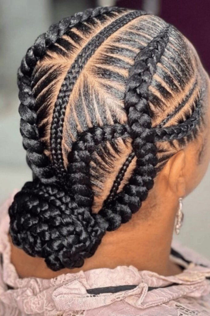 Classic Cornrows into Bun