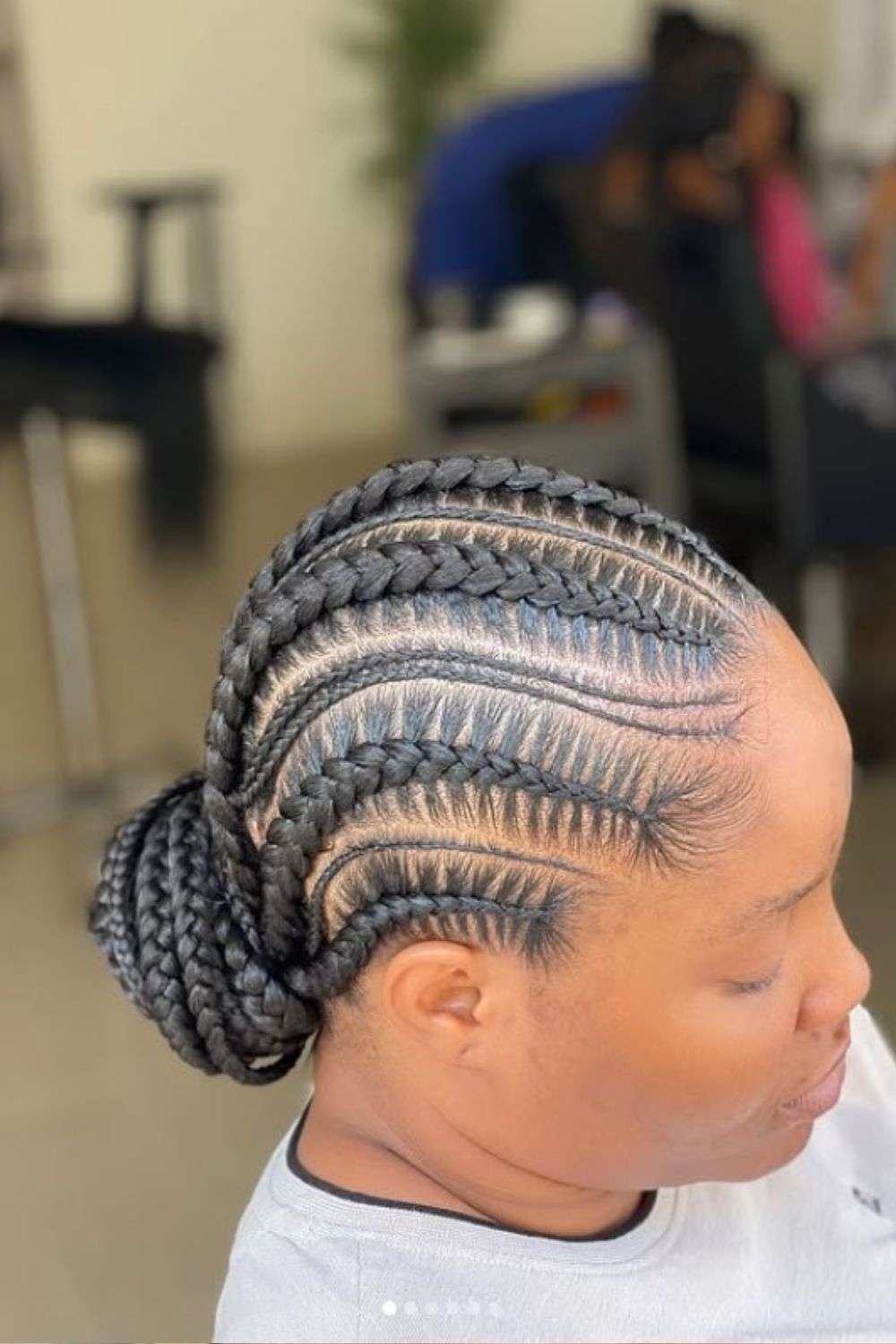Cornrows Into a Low Bun