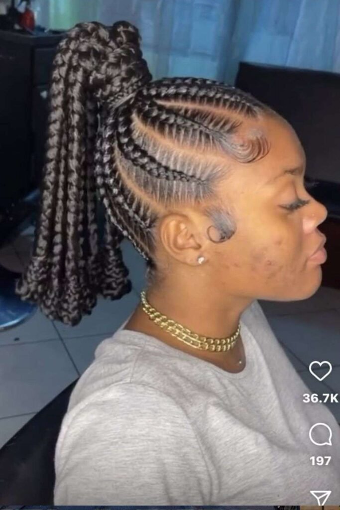 Pineapple Braid Hairstyle