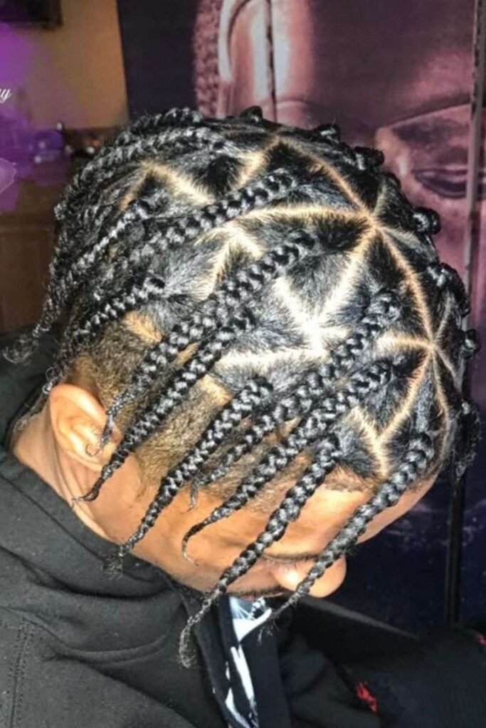 Triangle Box Braids with Undercut
