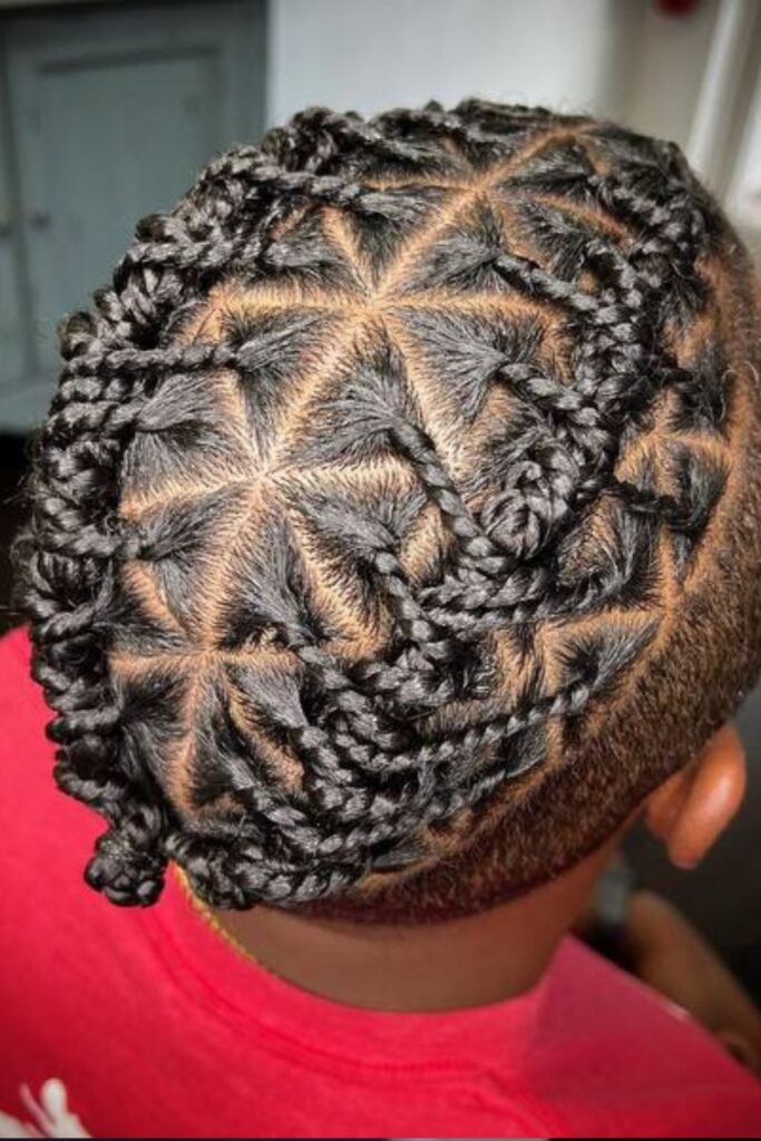 Triangle Braids in a Man Bun