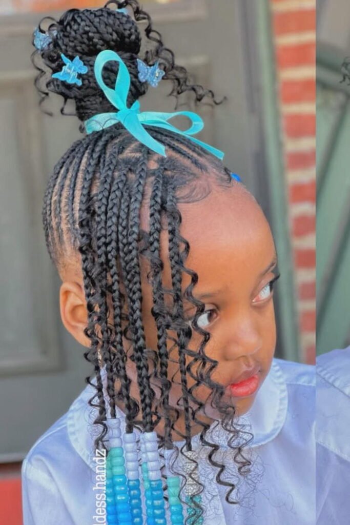 Cornrows into a Crown with Beads