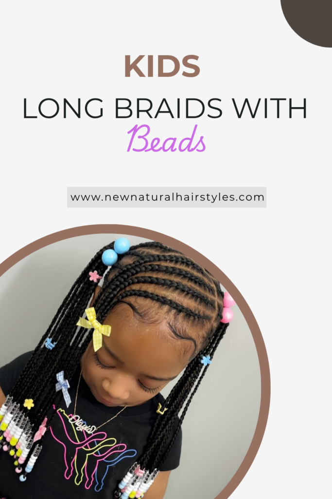 Kids Long Braids with Beads