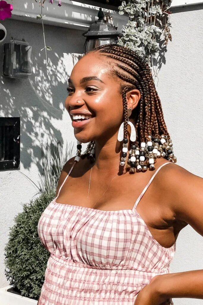 Short Natural Hair with Beads