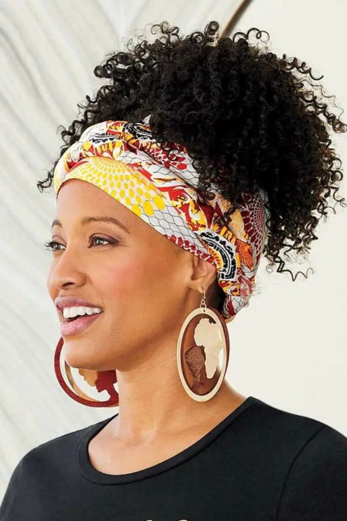 Afro with Headwrap