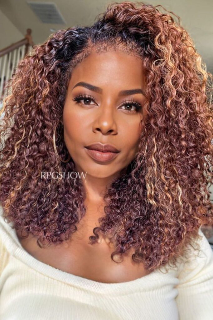 Blonde Side-Parted Afro