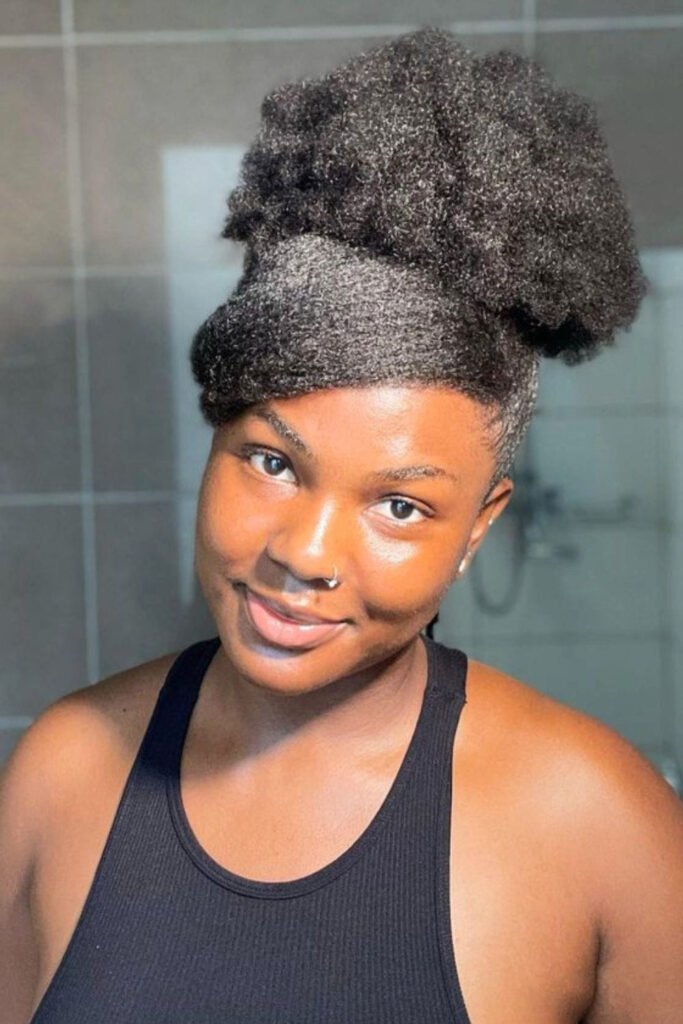  High Puff with Side Bangs