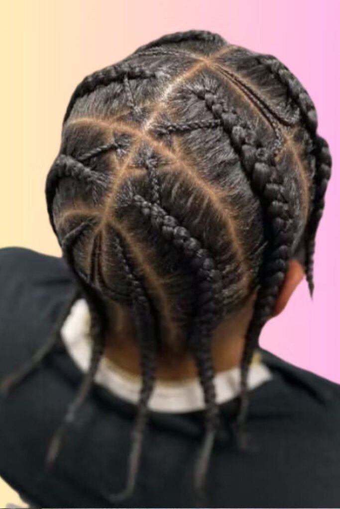 Jumbo Box Braids with Middle Part