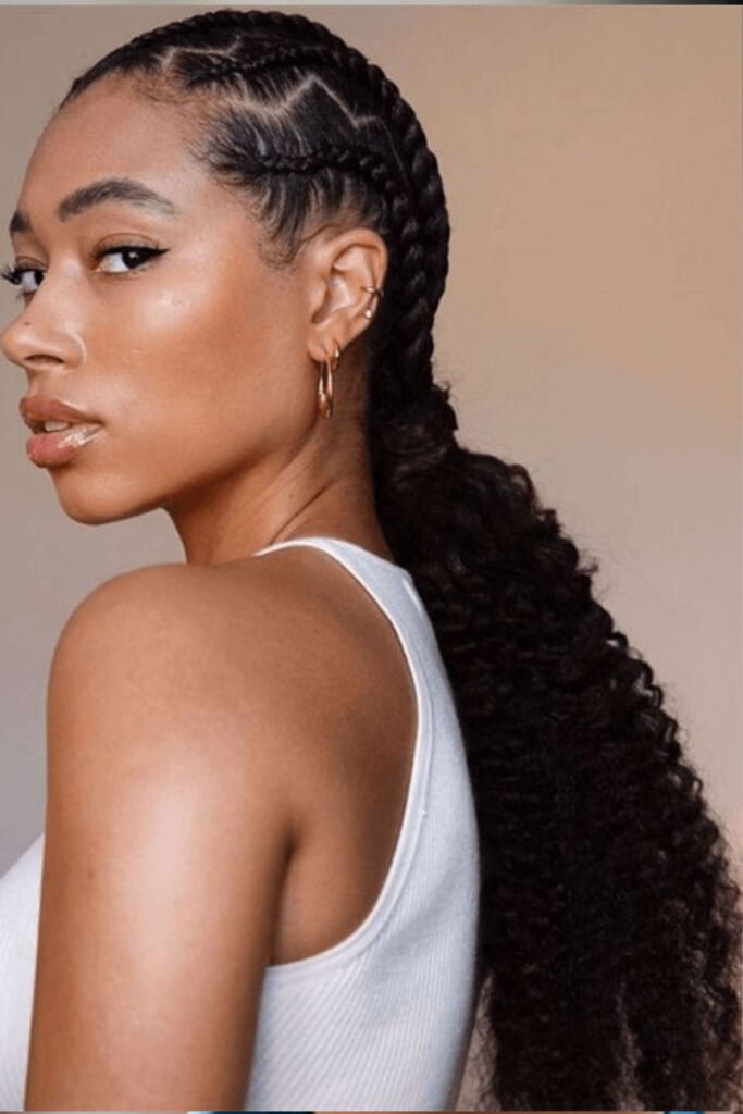 Low Ponytail with Twists