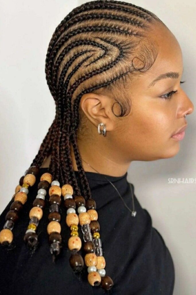 Stitch Cornrows with Jumbo Beads