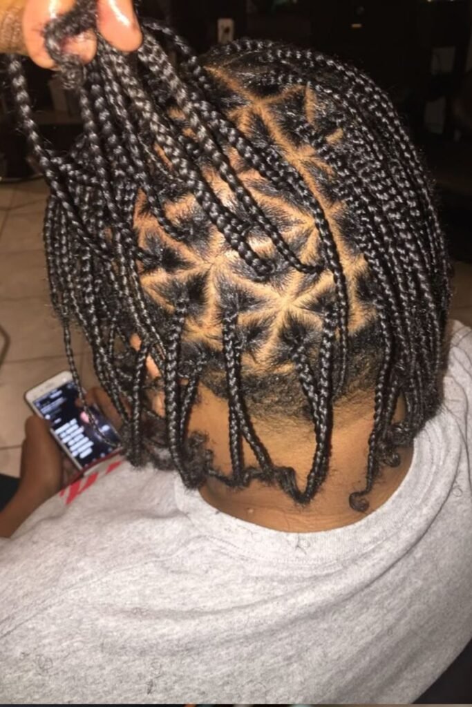 Triangle Box Braids with Middle Part
