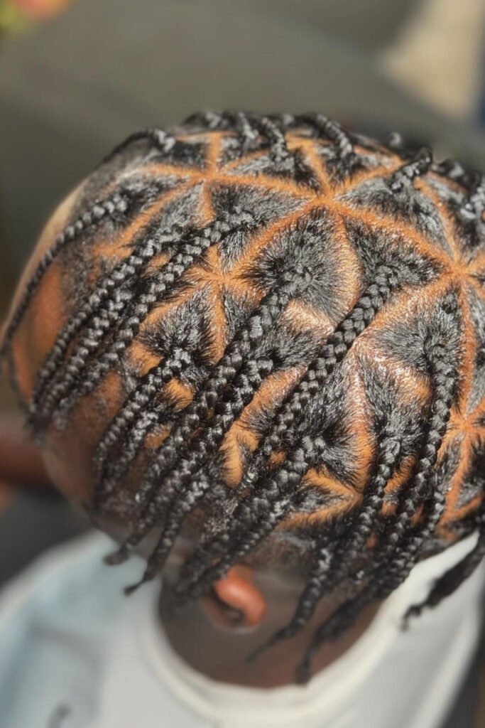 Triangle Braids with Hair Designs