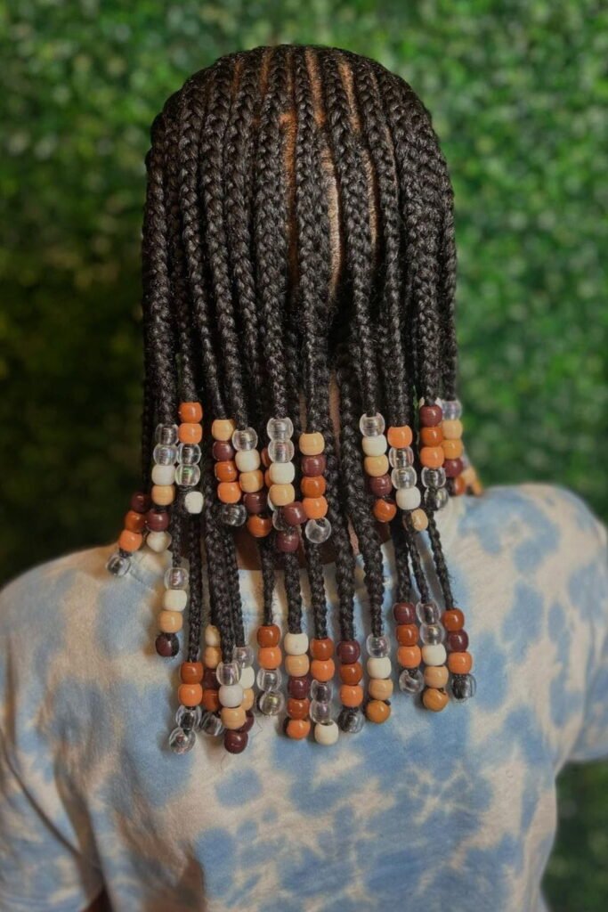 Two-Layer Cornrows with Beads