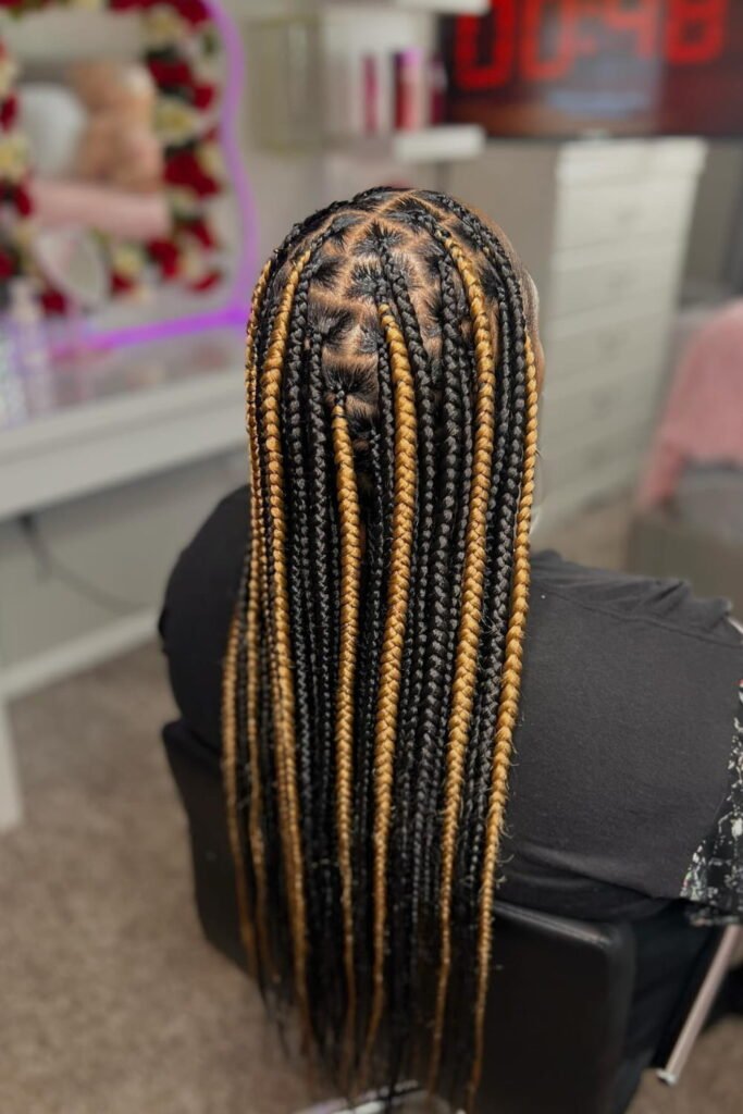 Blonde Tribal Knotless Braids