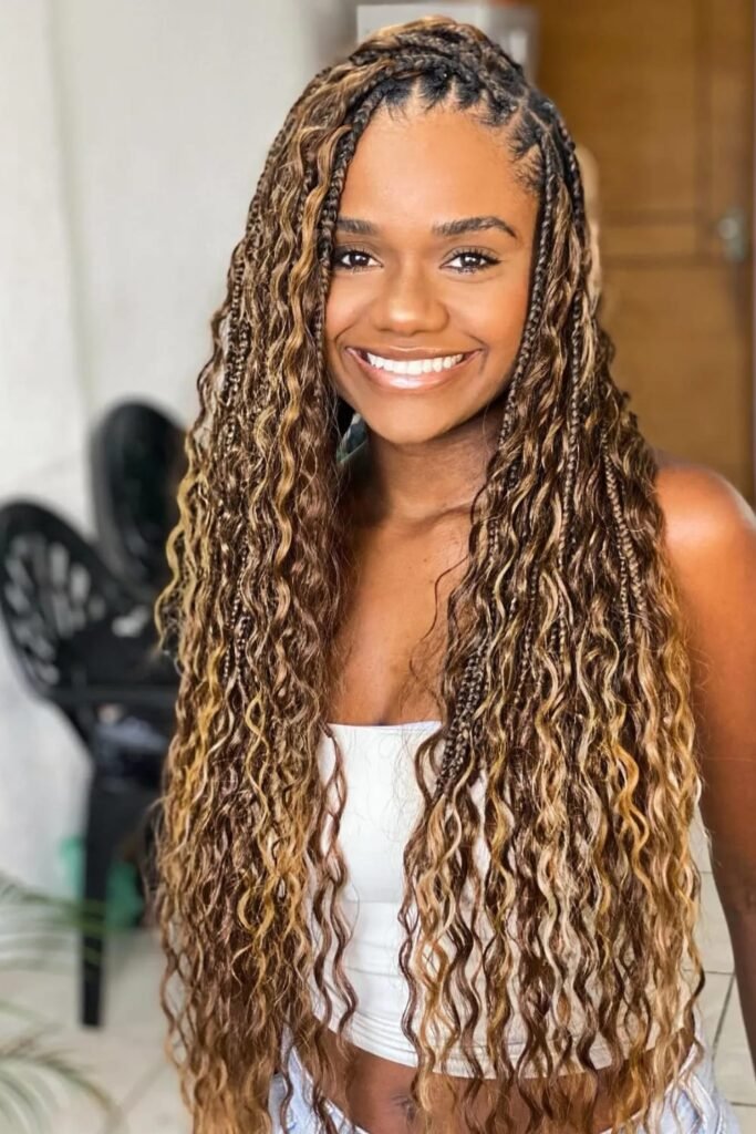  Boho Tribal Knotless Braids