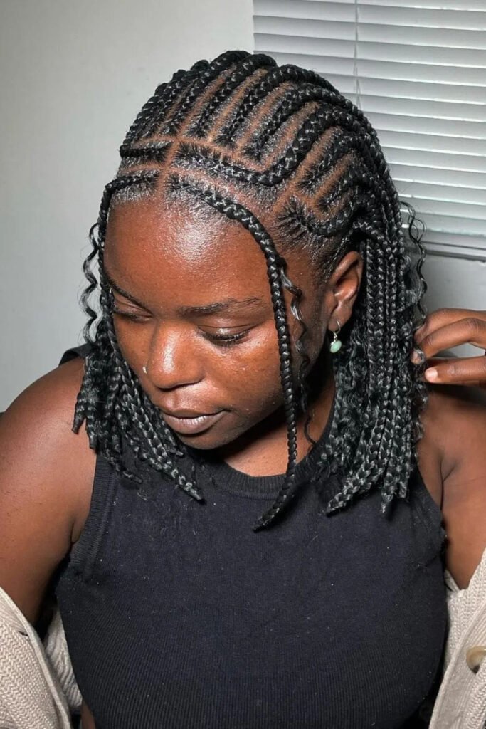Center-Parted Tribal Knotless Braids