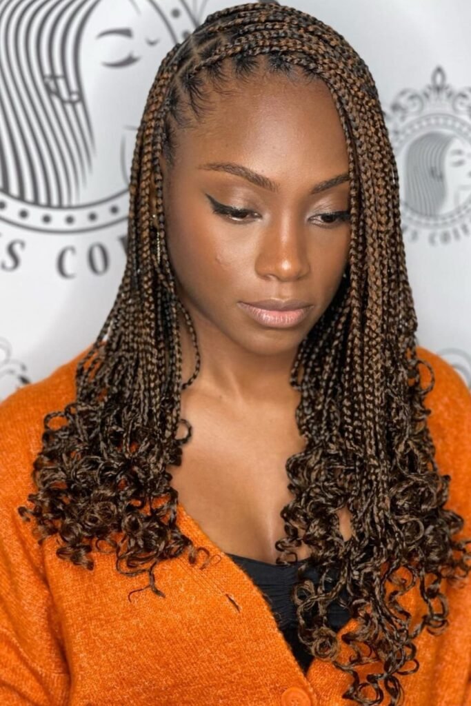 Cornrows with Curly Ends
