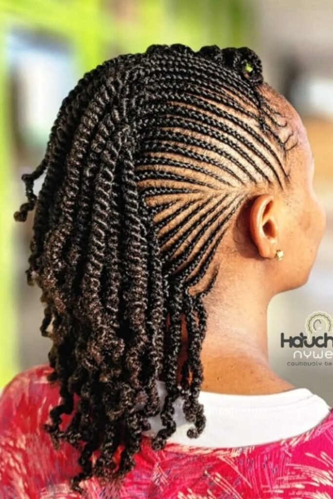 Cornrows with Twists or Locs Combo