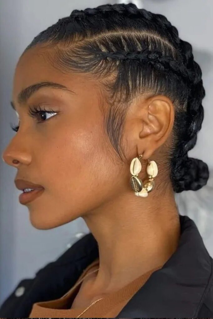 Cornrows with a Low Bun