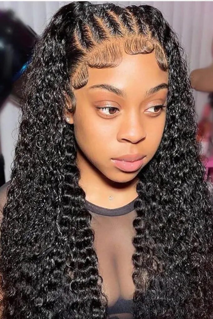 Half Cornrows, Half Curls