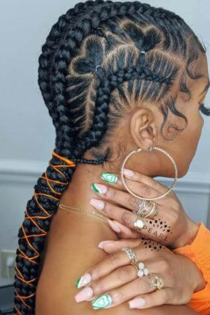 Heart-Design Cornrows