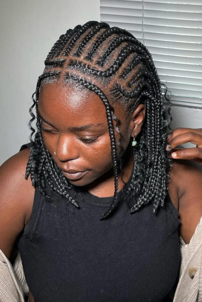 Short Bob Tribal Knotless Braids