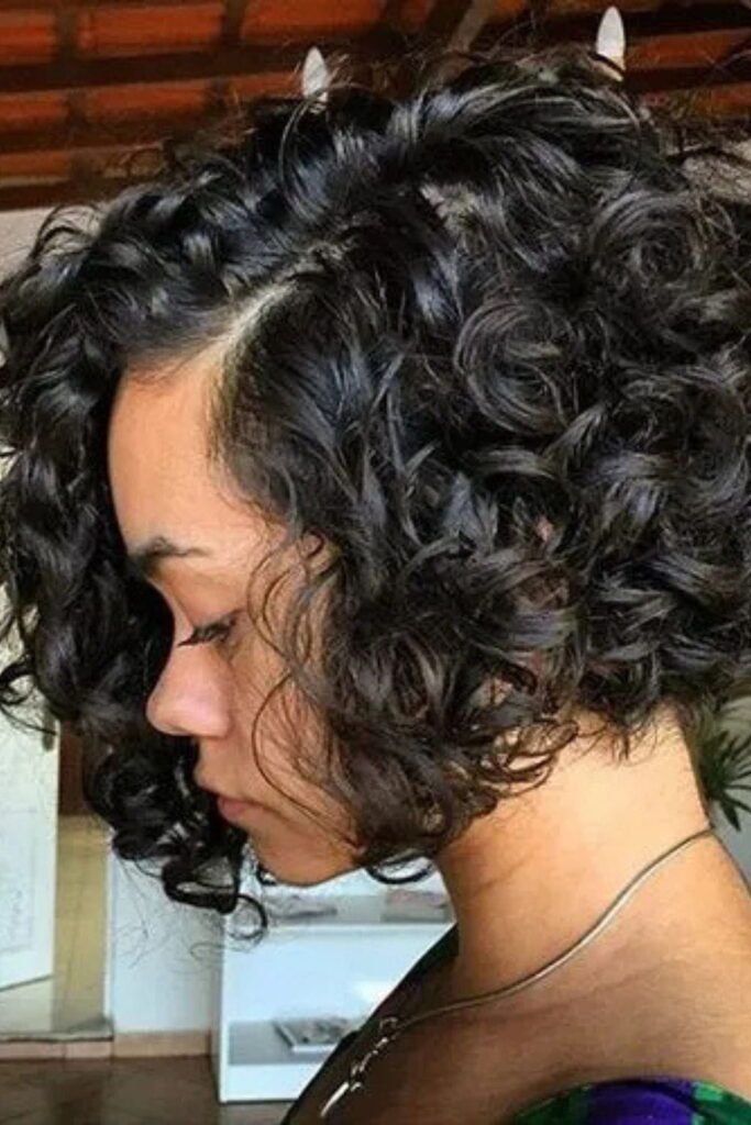 Side-Parted Sculpted Coily Bob