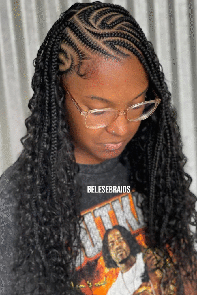  Side-Parted Tribal Braids