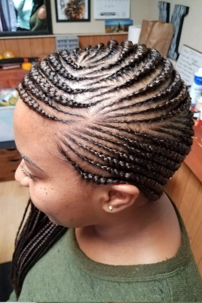 Side-Swept Cornrows