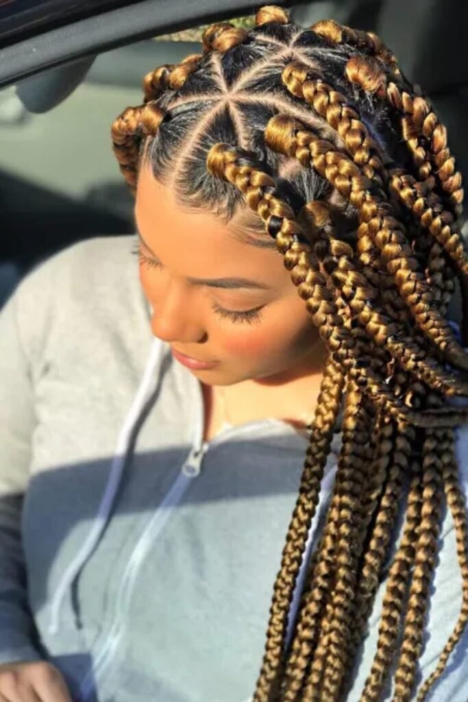 Triangle Part Tribal Knotless Braids