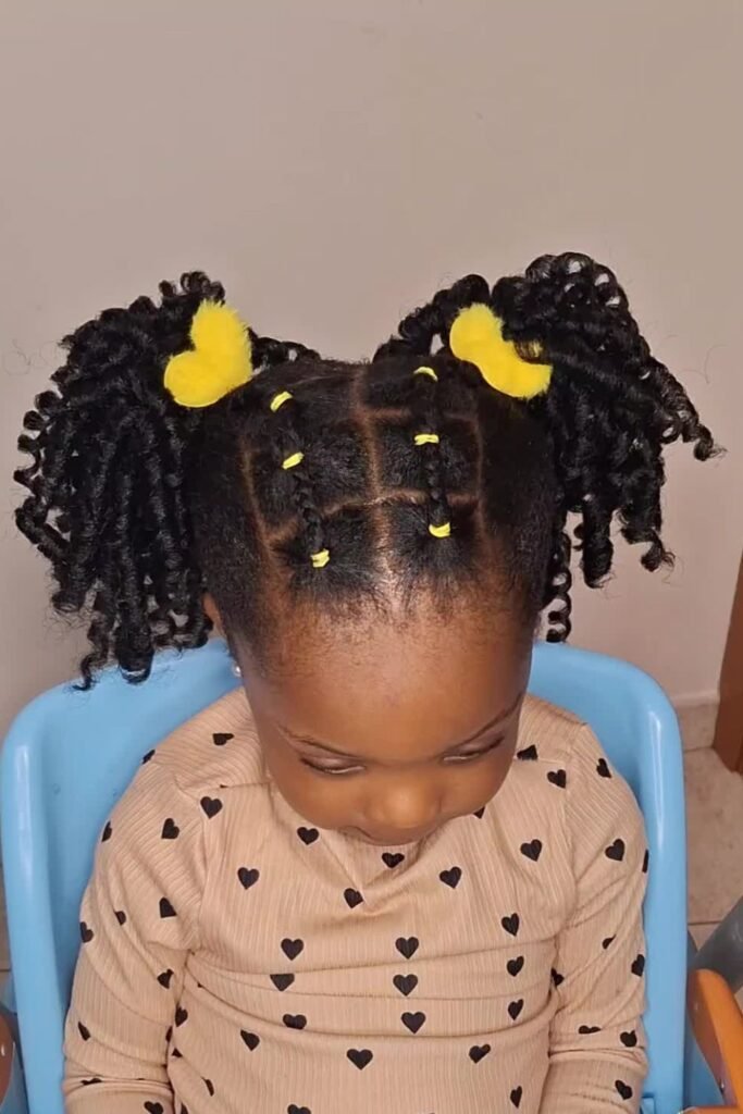 high puff ponytail black kids